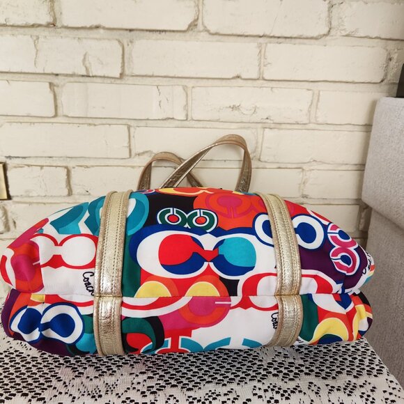 Vintage Coach Poppy Graffiti Pop Art Signature Tote Bag Purse - Picture 9 of 16